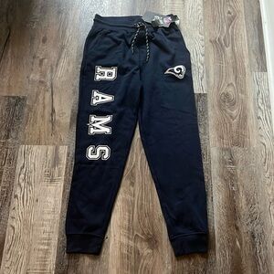 NWT Los Angeles Rams NFL Ultra Game Navy Jogger Sweatpants Size Small